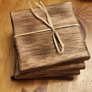 Handmade torched maple coasters